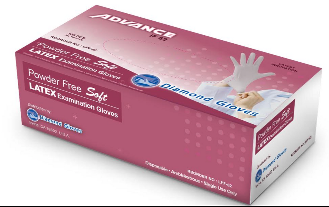 LATEX Gloves ADVANCE  EXAMAnation  Powder FREE