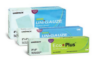 Gauze - Cotton and Non Woven 4x4.   Non Woven Gauze - 4 ply 4” x 4”, 2000 pcs/case